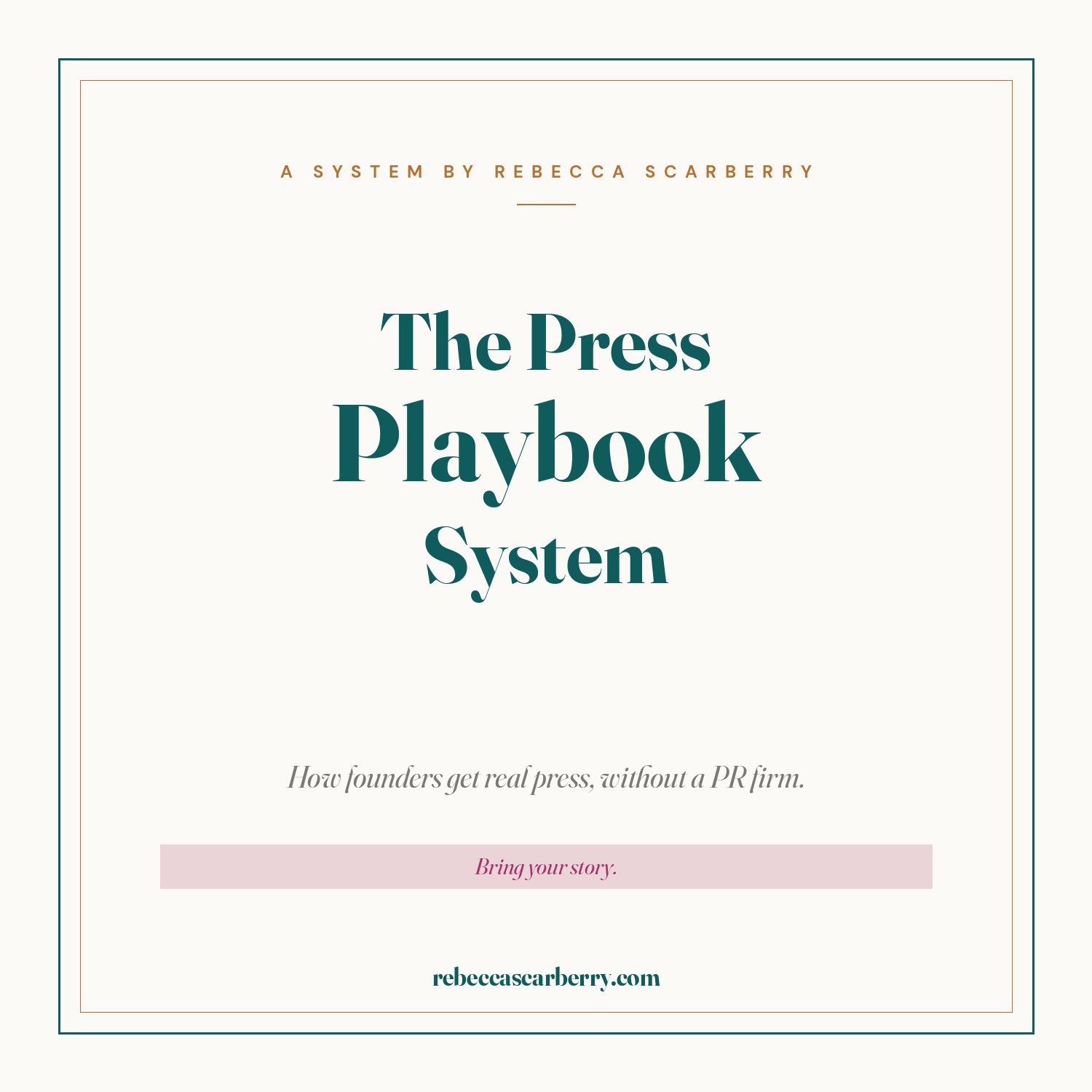 The Press Playbook System cover