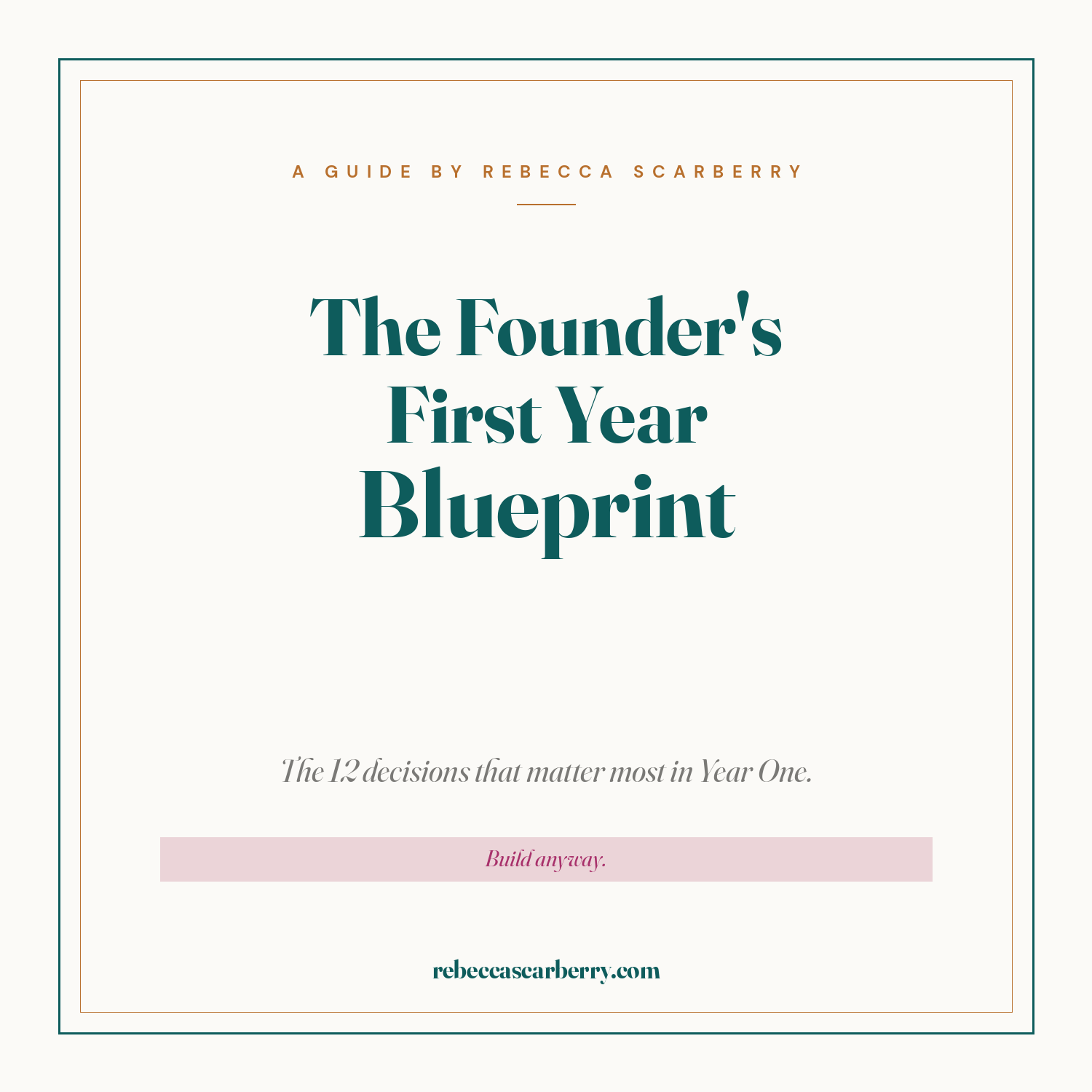 The Founder's First Year Blueprint cover
